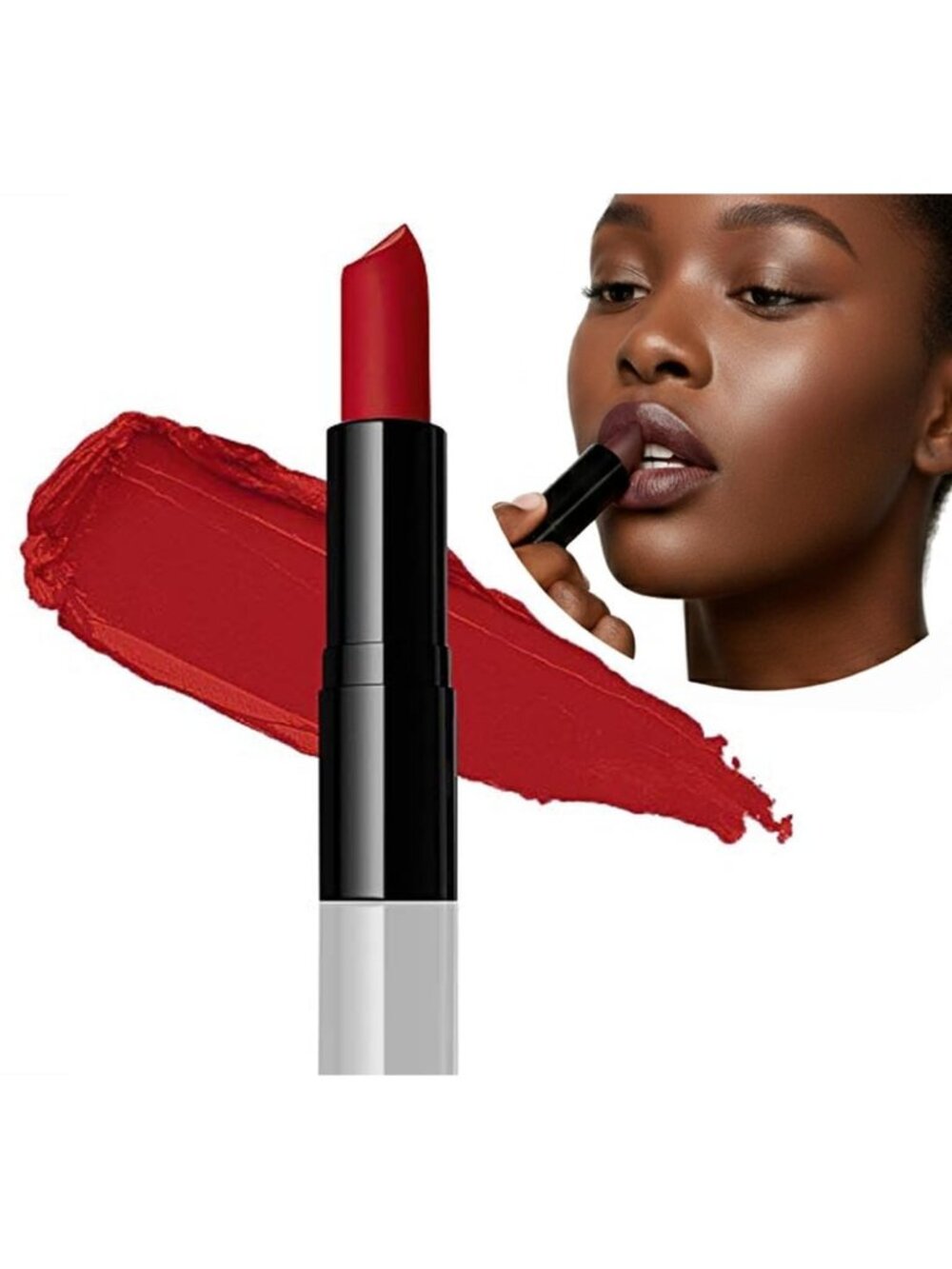 Women's Forever Red Luxury Deeper Skin Tones Demi Matte Moisturizing Lipstick